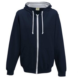 Sweat à capuche zippé contrasté JH053
